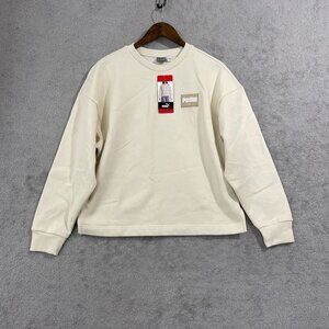 NEW Puma Womens M Cream Crewneck Sweatshirt Cotton/Polyester Blend